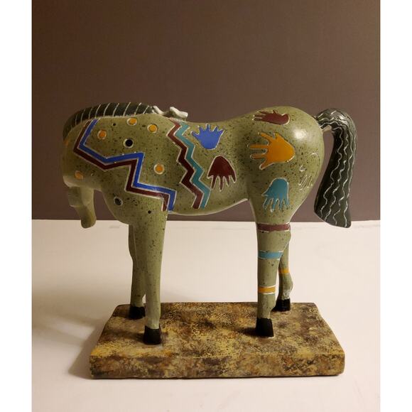 Native American Style Painted Horse Figurine - Picture 1 of 4